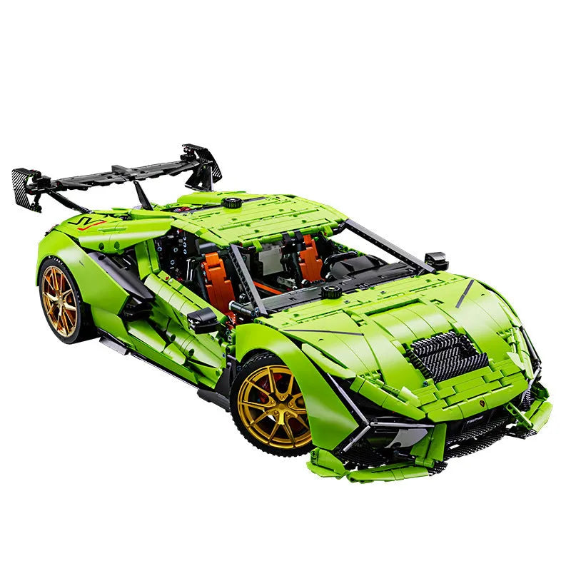 Tech MOC Lambo Aventador SVJ Supercar Building Toy