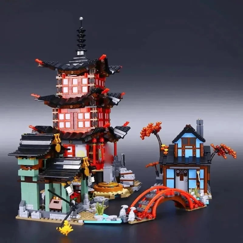 Building Blocks Ninjago City MOC Temple of Airjitzu Bricks Toy - 1