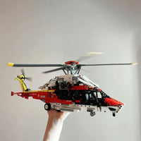 Thumbnail for Building Blocks Motorized Airbus H175 Rescue Helicopter Bricks MOC Toy - 10