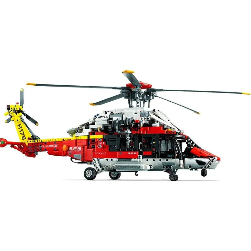 Building Blocks Motorized Airbus H175 Rescue Helicopter Bricks MOC Toy - 2