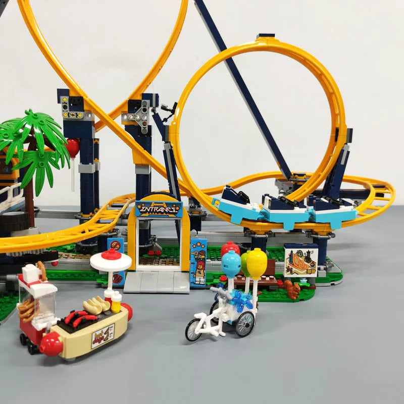 Building Blocks Block City Creator Loop Roller Coaster Bricks Toys - 21