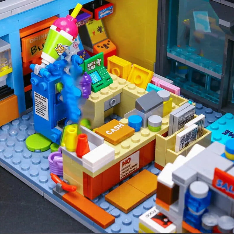 Building Blocks Creator Movie MOC The Simpsons Kwik E Mart Bricks Toys - 13