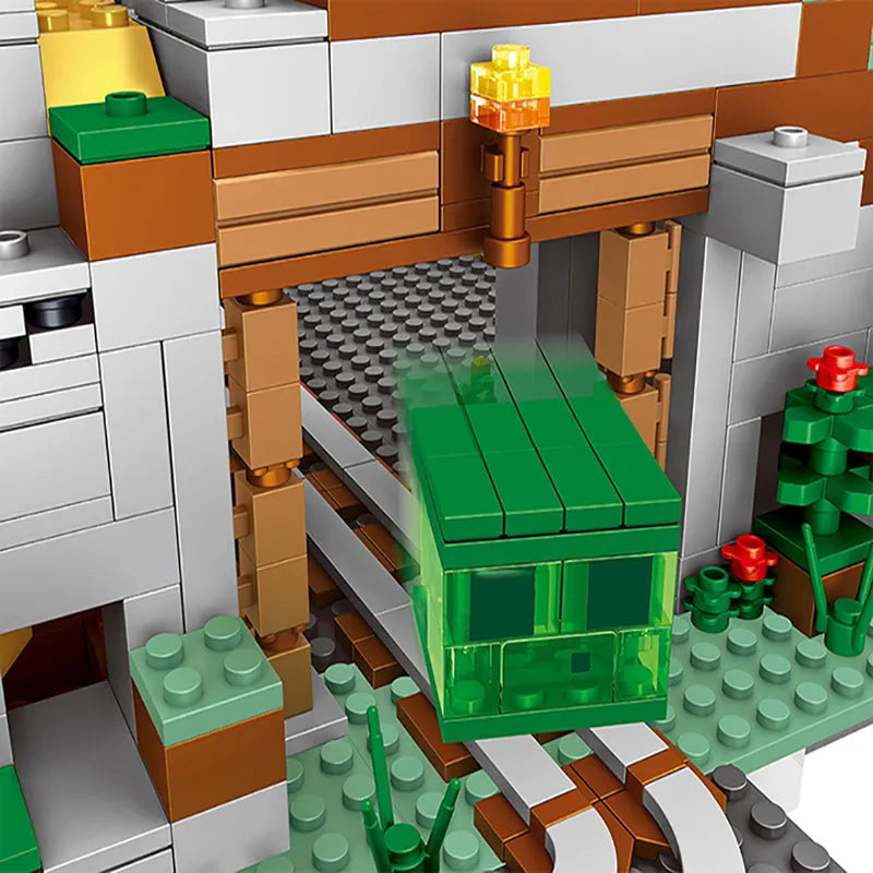 Building Blocks Minecraft MOC My World The Mountain Cave 76010 Bricks Toy - 6