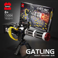 Thumbnail for Building Blocks MOC Motorized Gatling Heavy Machine Gun Bricks Toy 15004 - 6