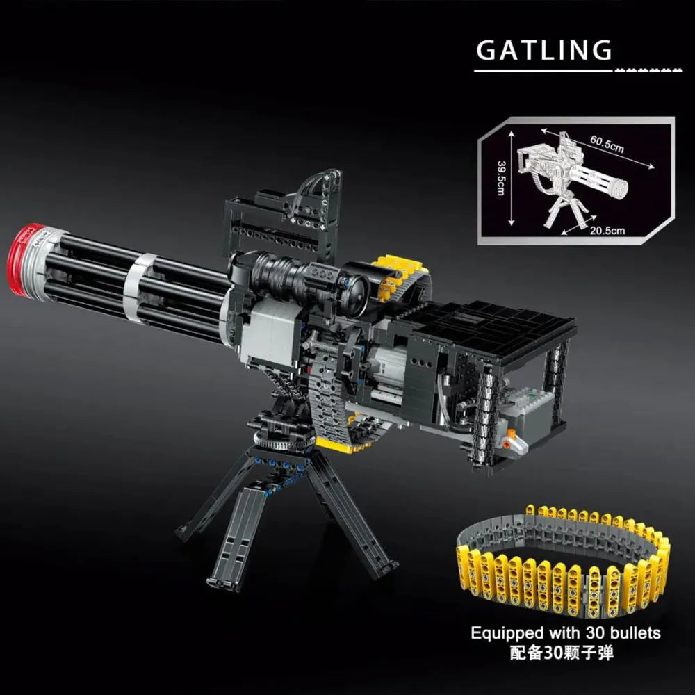 Building Blocks MOC Motorized Gatling Heavy Machine Gun Bricks Toy 15004 - 4