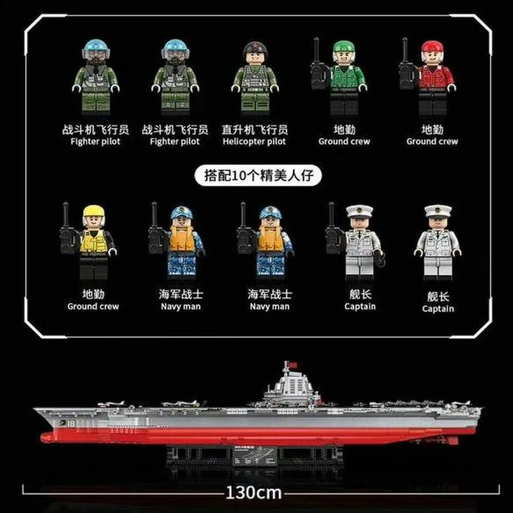 Building Blocks MOC Navy 003 Military Fujian Aircraft Carrier Bricks Toy - 10