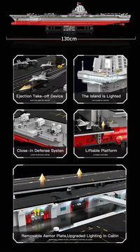 Thumbnail for Building Blocks MOC Navy 003 Military Fujian Aircraft Carrier Bricks Toy - 8