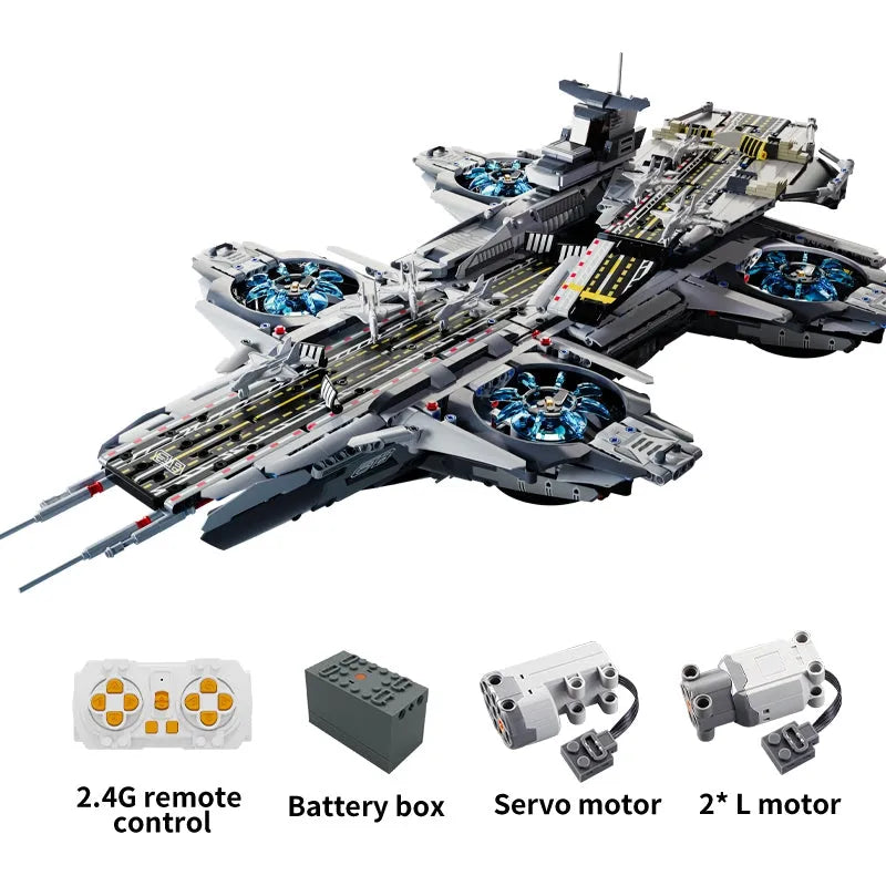MOC Super Hero Motorized SHIELD RC Helicarrier Bricks Toy