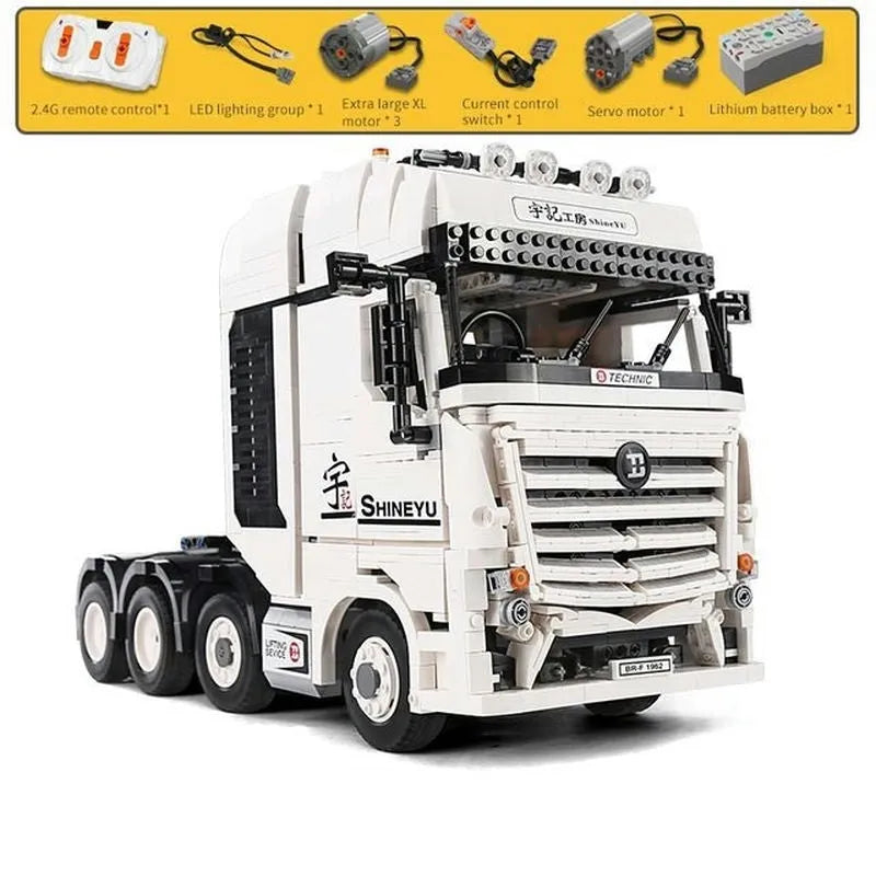 MOC RC Motorized Heavy Container Truck Building Blocks