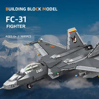 Thumbnail for Building Blocks Military MOC FC - 31 Aircraft Jet Fighter Plane Bricks Toys - 2