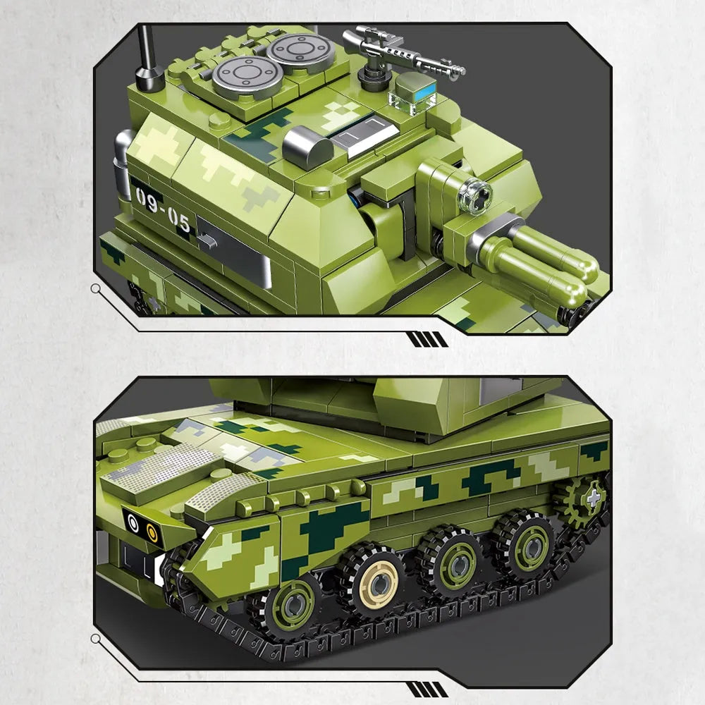 Building Blocks Military Type 05 Self - Propelled Howitzer Tank Bricks Toy - 4