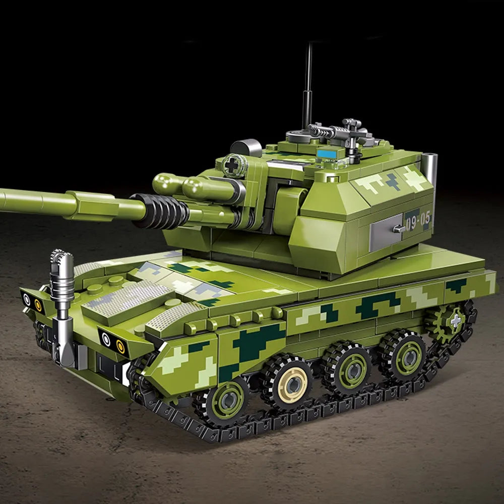 Building Blocks Military Type 05 Self - Propelled Howitzer Tank Bricks Toy