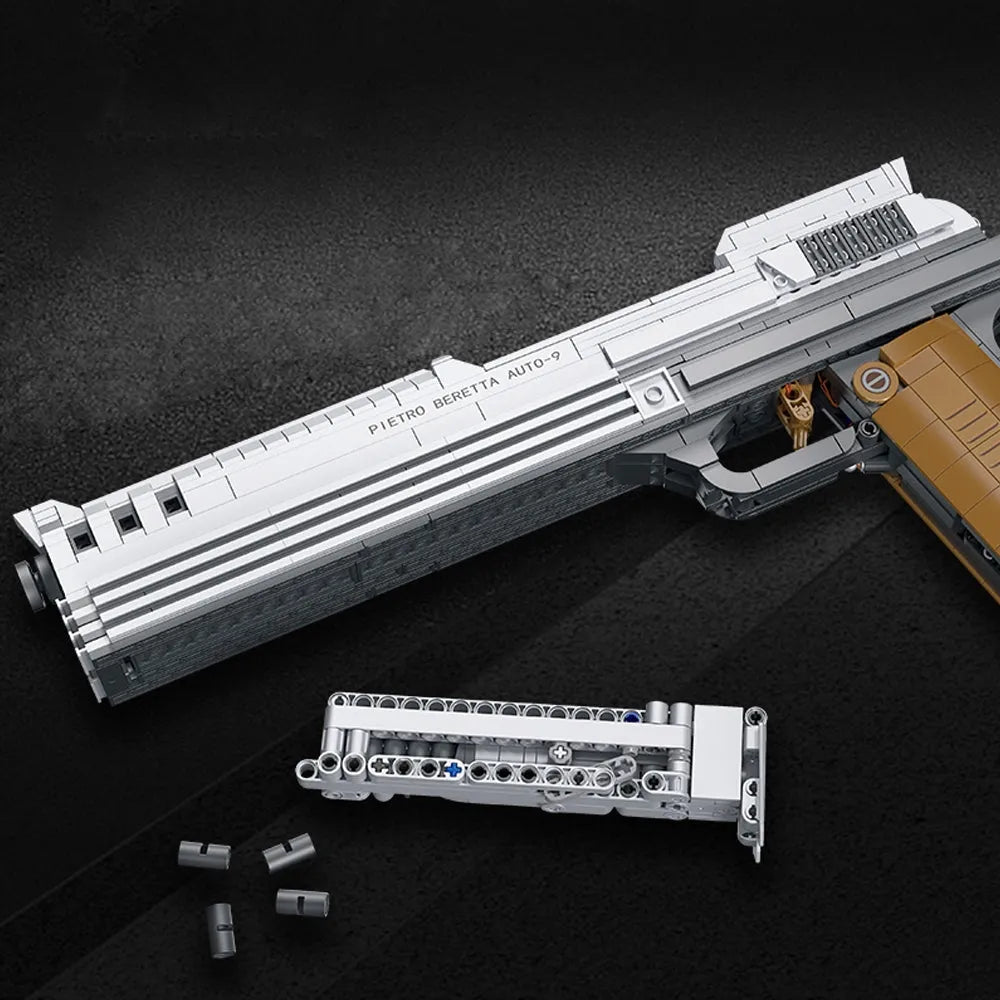 Building Blocks Tech Weapon MOC Beretta Auto-9 Pistol Gun Bricks Toy - 2