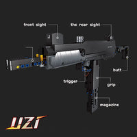 Thumbnail for Building Blocks Tech Weapon MOC UZI Sub Machine Gun Bricks Toy - 3
