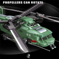 Thumbnail for Building Blocks Technical MOC Twin - Rotor Helicopter Bricks Toy 58008 - 5