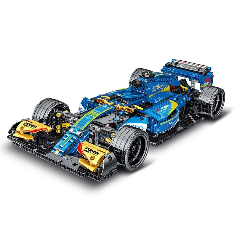 MOC Tech Blue Alternate F1 Racing Building Blocks Toy