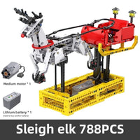 Thumbnail for Building Blocks Motorized Santa Claus Reindeer Elk Bricks Toy - 7