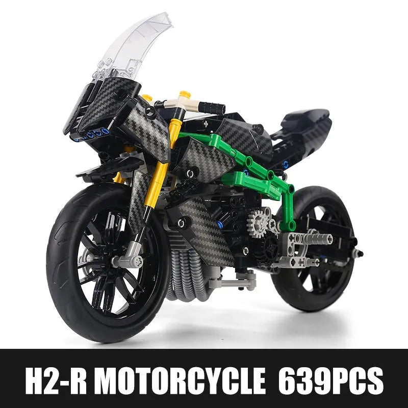 MOC Kawasaki H2R Racing Motorcycle Building Blocks Toy