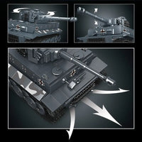 Thumbnail for Building Blocks MOC WW2 Motorized RC Heavy Tiger Battle Tank Bricks Toy - 5