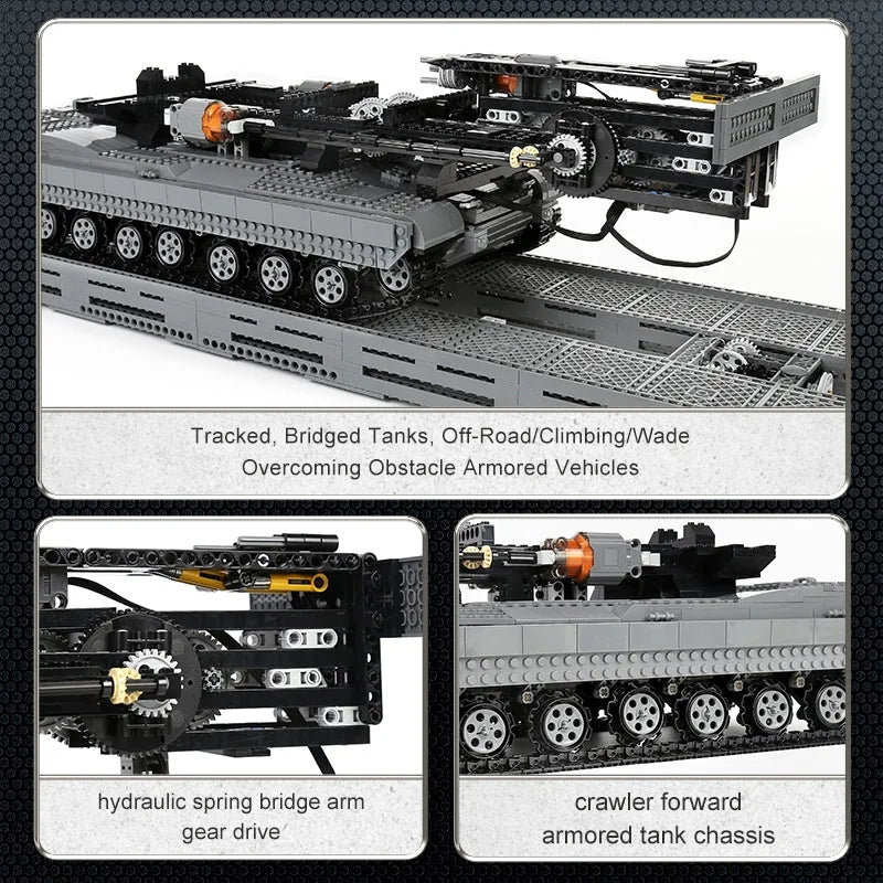 Building Blocks Tech RC Motorized Armored Bridge Layer Structure Car Bricks Toy - 10