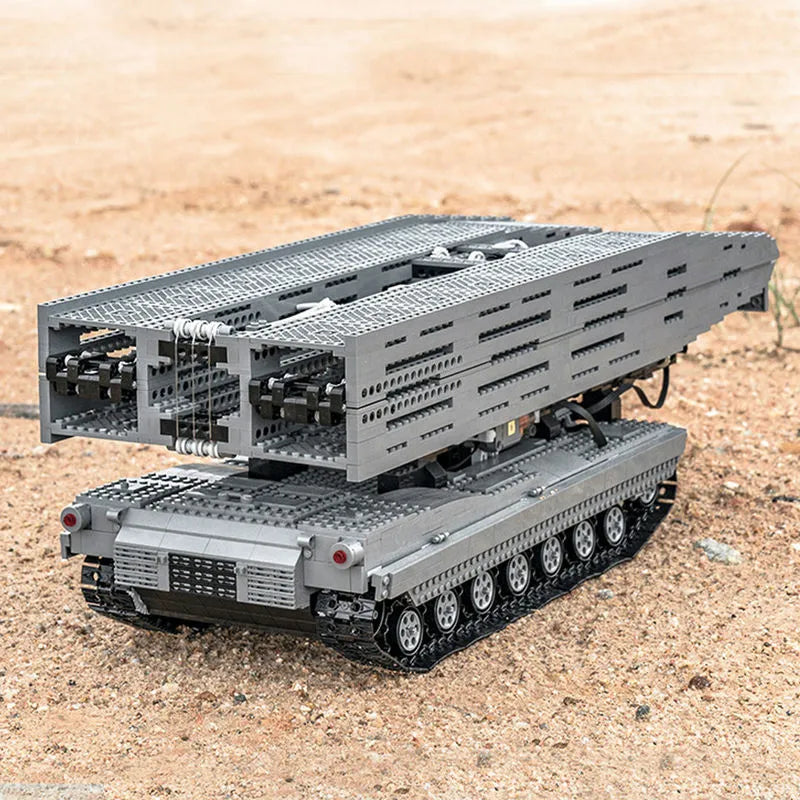 Building Blocks Tech RC Motorized Armored Bridge Layer Structure Car Bricks Toy - 18