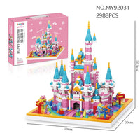 Thumbnail for Building Blocks MOC Experts Girls Pink Princess Castle MINI Bricks Toy 92031 - 6