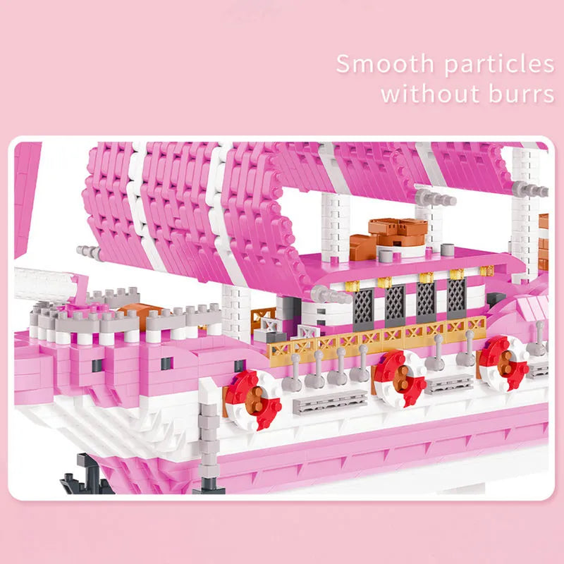 Building Blocks MOC Experts Girls Pink Princess Love Sailboat MINI Bricks Toys - 5