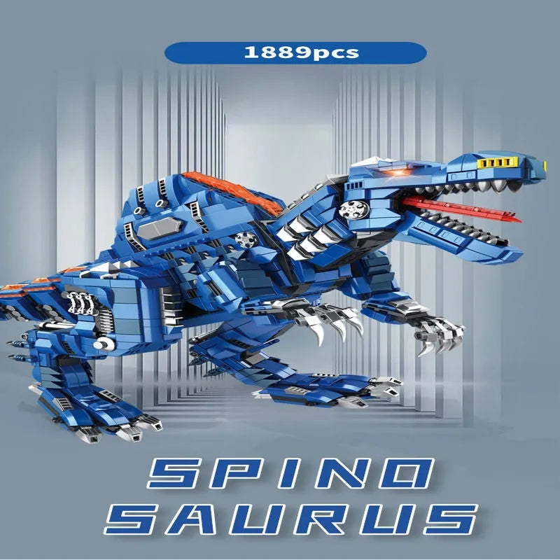 Building Blocks Jurassic Dinosaur MOC Mechanical Spinosaurus Bricks Toy - 4