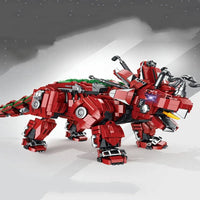 Thumbnail for Building Blocks Jurassic Dinosaur MOC Mechanical Triceratops Bricks Toy - 1
