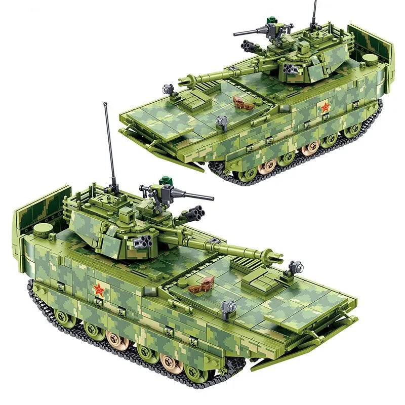 Military China Amphibious Tank Bricks Building Blocks