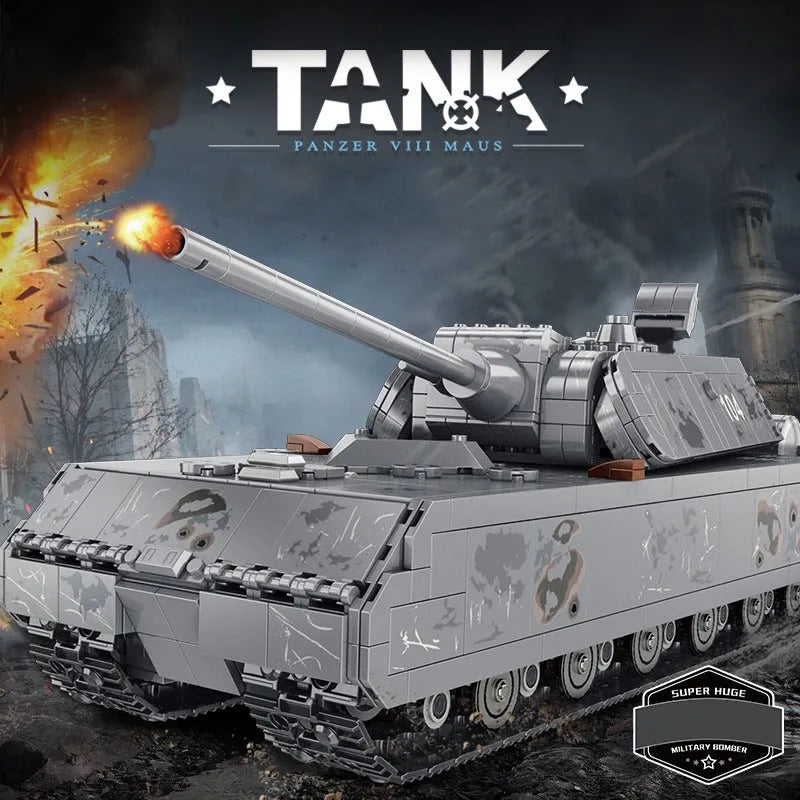 Building Blocks Military German MK8 Panzer Main Battle Tank Bricks Toy EU - 3