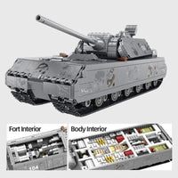 Thumbnail for Building Blocks Military German MK8 Panzer Main Battle Tank Bricks Toy EU - 6