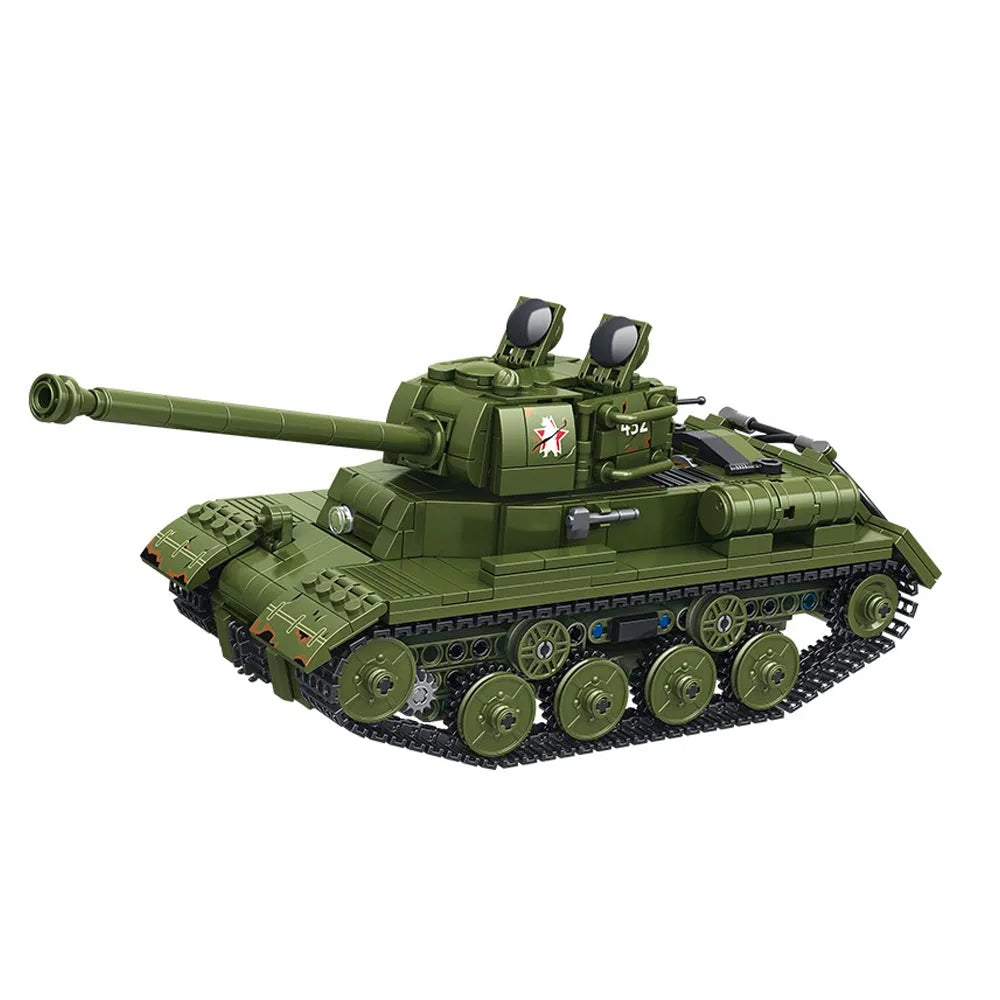 Building Blocks Military Motorized RC STALIN II JS - 2 Heavy Battle Tank Bricks Toy - 1