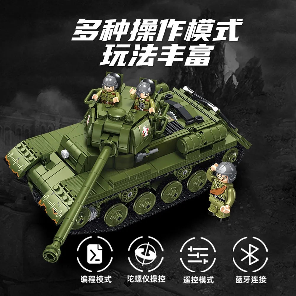 Building Blocks Military Motorized RC STALIN II JS - 2 Heavy Battle Tank Bricks Toy - 4