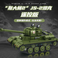 Thumbnail for Building Blocks Military Motorized RC STALIN II JS - 2 Heavy Battle Tank Bricks Toy - 5