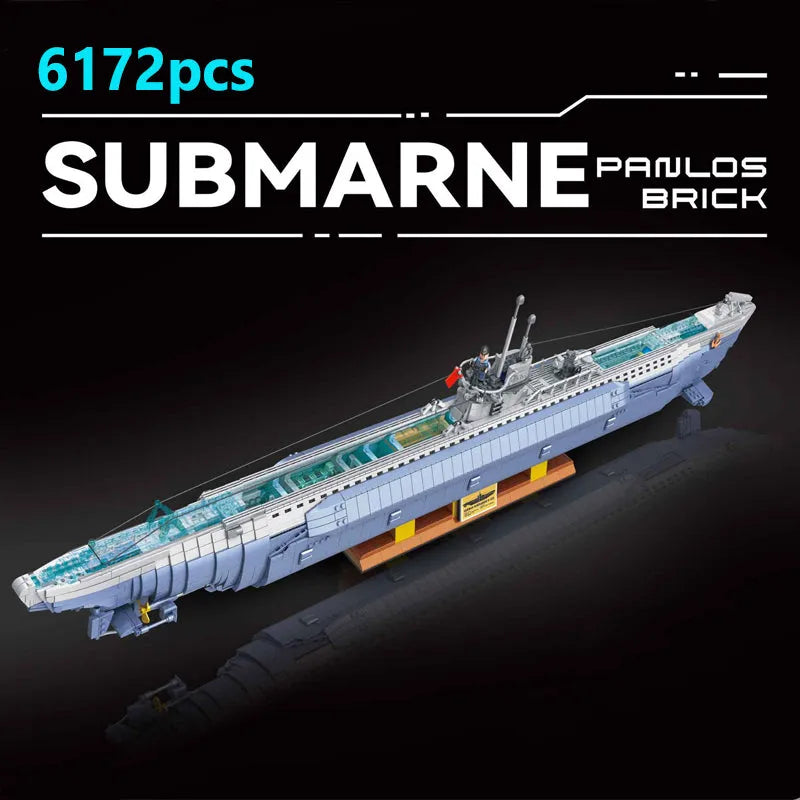 Building Blocks Military WW2 MOC German Navy VIIC U - 552 Submarine Bricks Toy - 1