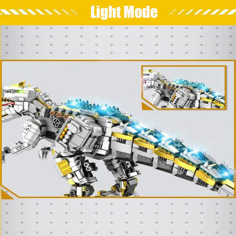 Building Blocks MOC Jurassic Dinosaur Mechanical Allosaurus Bricks Toy - 7