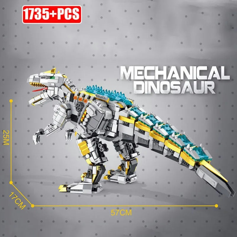 Building Blocks MOC Jurassic Dinosaur Mechanical Allosaurus Bricks Toy - 8