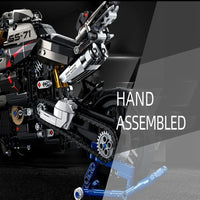 Thumbnail for Building Blocks Tech MOC Suzuki B - King Racing Motorcycle Bricks Toy - 3