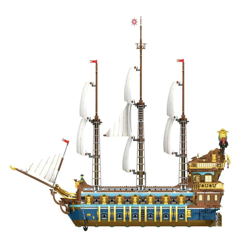 Royal Fleet Sun Pirate Ship Building Blocks Toy