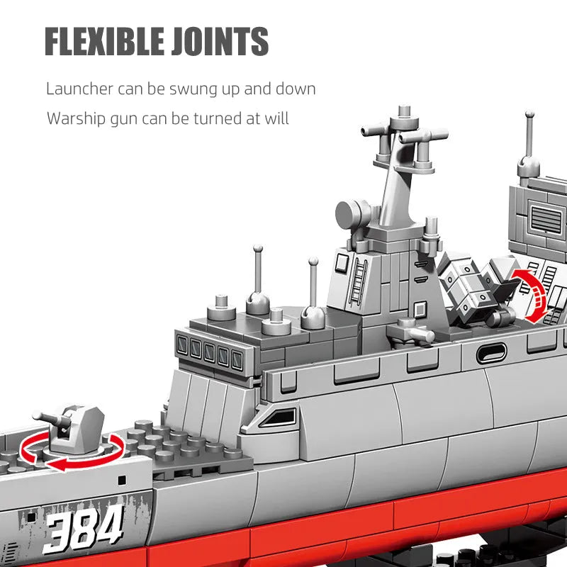 Building Blocks Military Navy Type 056 Corvette Aircraft Carrier Bricks Toy - 5