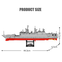 Thumbnail for Building Blocks Military Navy Type 056 Corvette Aircraft Carrier Bricks Toy - 6