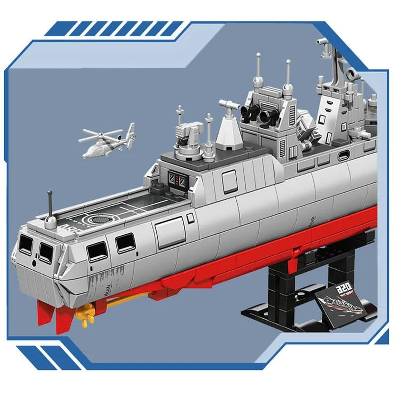 Building Blocks Military Navy Type 056 Corvette Aircraft Carrier Bricks Toy - 9