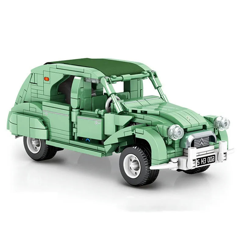 dOMOb Citroen 2CV French Retro Car Building Kit Bricks Toys for 8+ Age Kids  & Adults Authorized Vehicle Model 1:24 Simulated Build 298 Pieces or