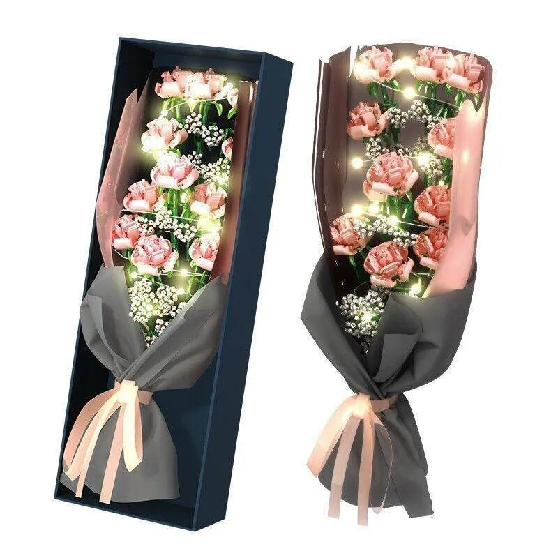 MOC Romantic Roses Bouquet Building Blocks Toy Set MOC Romantic Roses Bouquet Building Blocks Toy Set