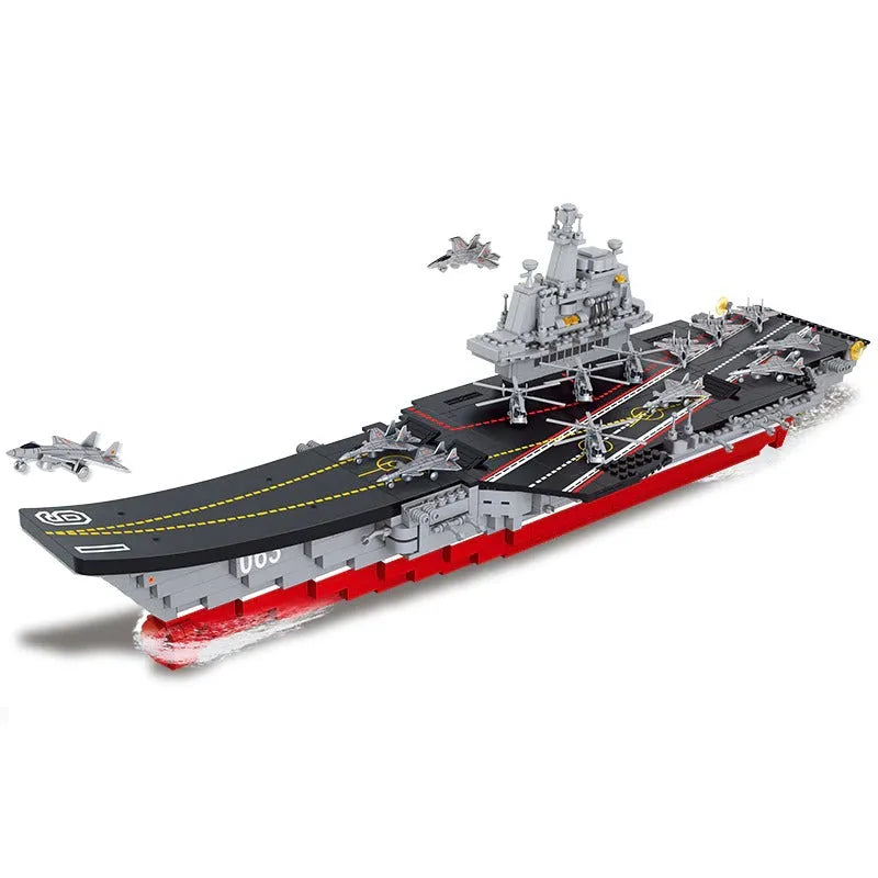 Moc Military WW2 Airplane Carrier Warship Bricks Kids Toys