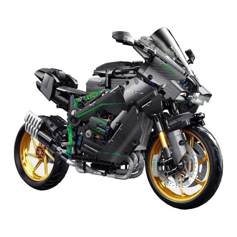 Moc Kawasaki H2R Racing Motorcycle Bricks Toys T4019