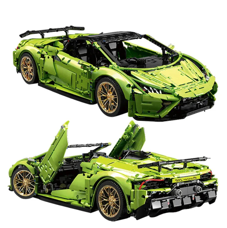 Tech MOC Huracan Evo Spyder Racing Car Bricks T5003