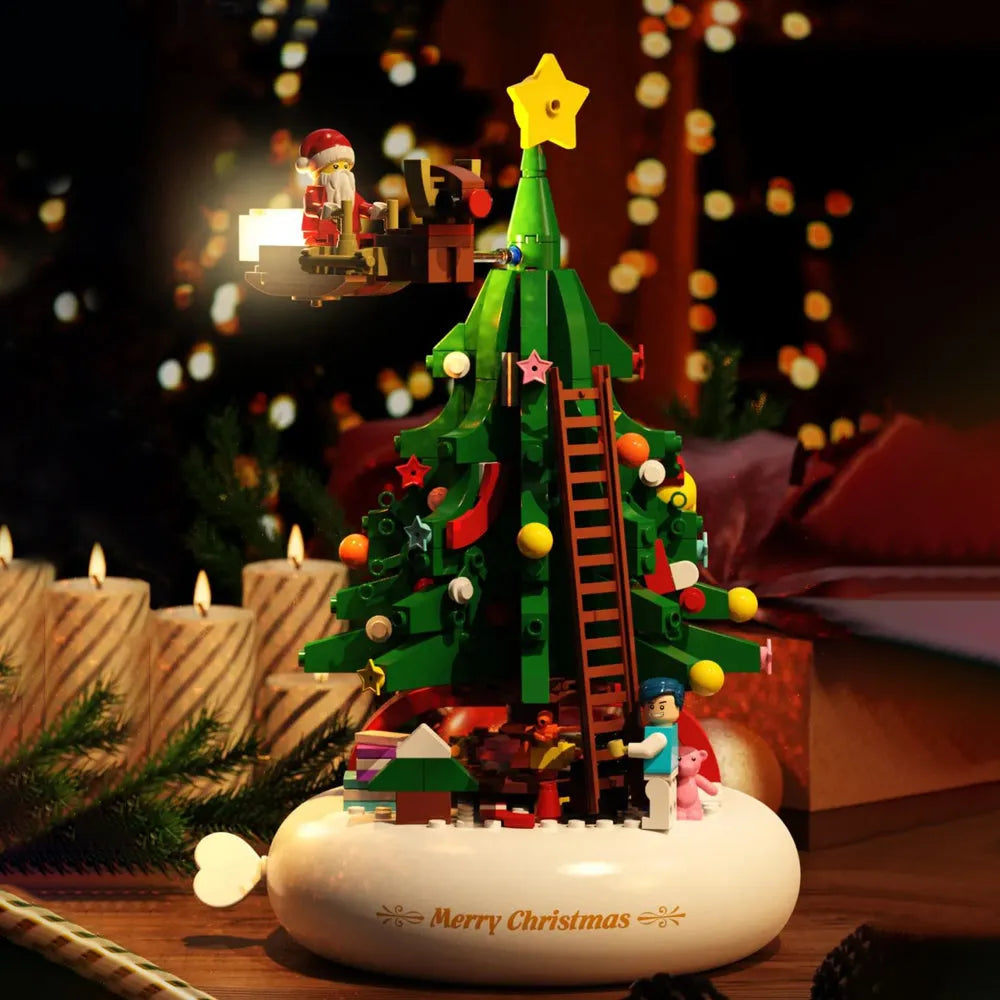 Building Blocks Creative MOC Ideas Light Christmas Tree Music Box Bricks Toys - 7