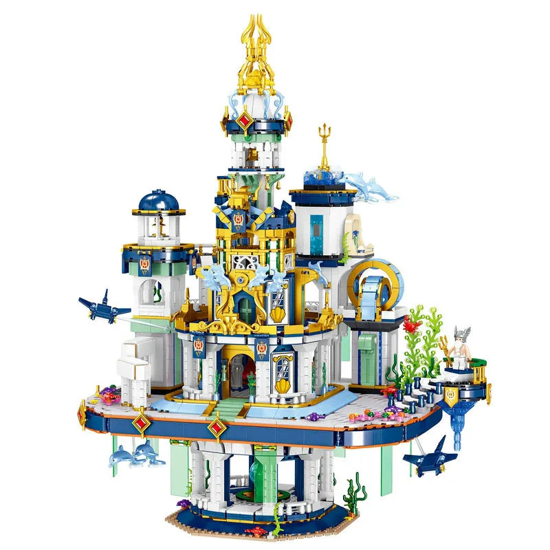 Building Blocks Creative MOC Poseidon Palace Underwater City MINI Bricks Toy - 1